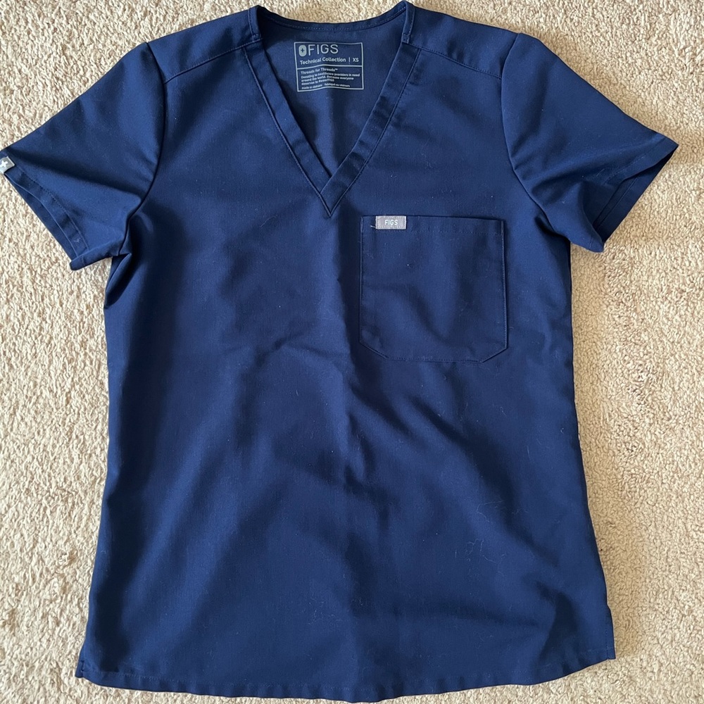 Fig navy blue scrub top